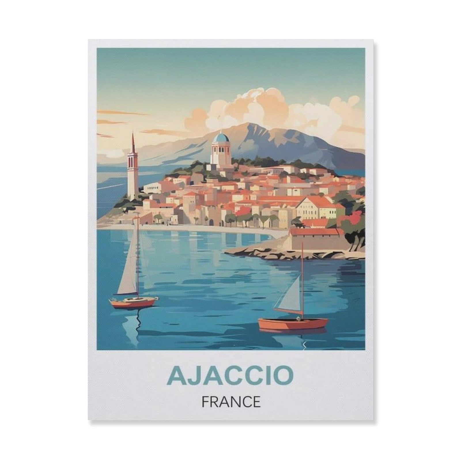 Funny Metal Tin Sign Wall Decor，Ajaccio France(20x30cm）