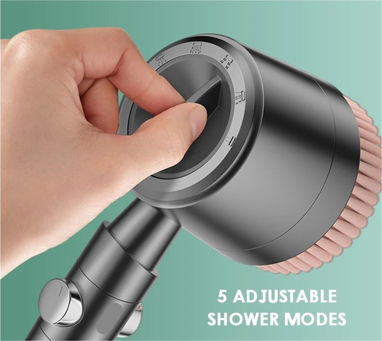 Cabezal De Ducha Cabezal de ducha con filtro alta presión, 5 modos, refuerzo presurizado, lluvia, parada mano ajustable accesorios baño masaje Para BañO En Casa(Gray)