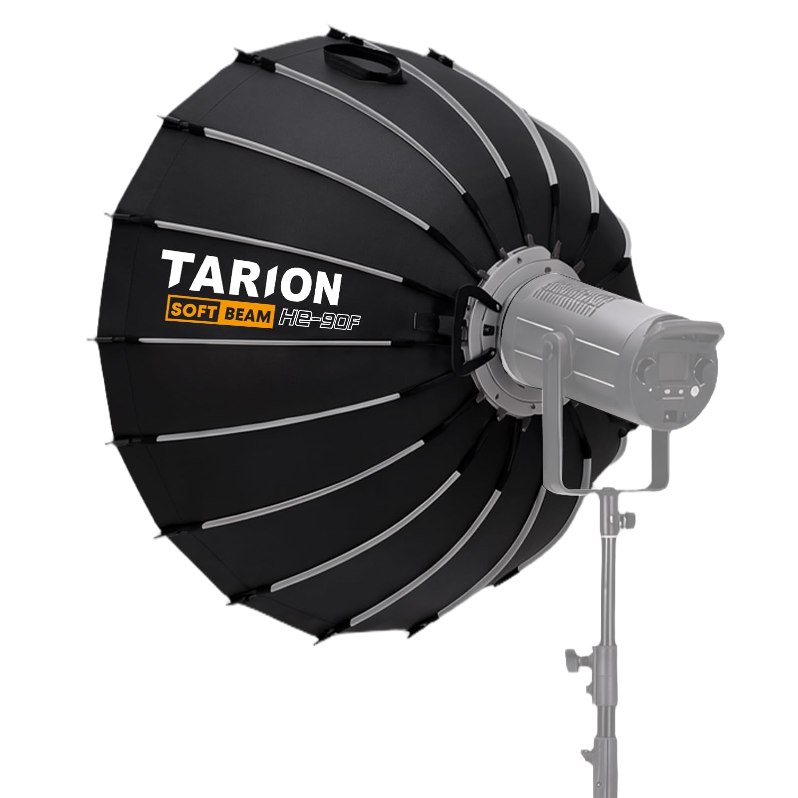 TARION Paraboliczny uchwyt Softbox Bowens: 90 cm Parabolic Softbox Quick Release z dyfuzorem/kratką/torba do studia fotograficznego wideo COB światło Live Streamen (90 cm)