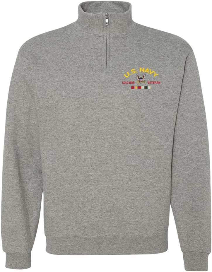 Military Productions US Navy Cold War Veteran Quarter-Zip Sweatshirt Officially Licensed