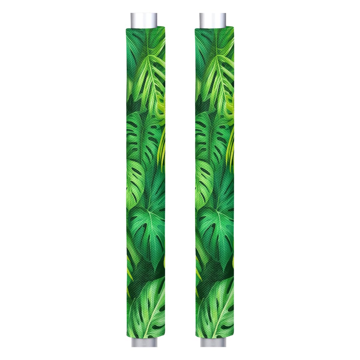 Pardick Summer Palm Leaf Green Refrigerator Door Handle Covers Set of 2 Summer Palm Leaf Green Washable Fridge Dishwasher Mocrowave Oven Door Decor Protector Handle Cover Kitchen Appliance Decorative