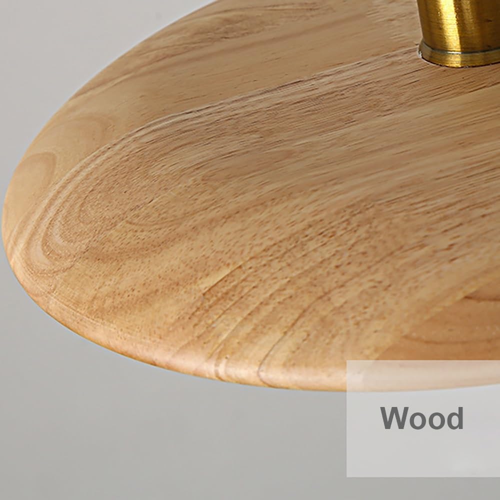 Moderne Pendelleuchte mit Schwenkarm, Hängelampe aus Holz als Leselicht Kronleuchter Verstellbar für Schlafzimmer Esszimmer Arbeitszimmer(35cm/13.78in)