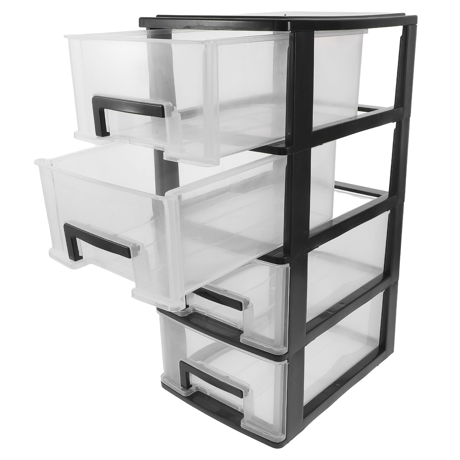 SOLUSTRE Aufbewahrungsschrank Kompakte Vierlagiger Transparenter mit Schubladendesign aus Pp Kunststoffbox für Maximale Ordnung und Platzersparnis für Badezimmer und Wohnzimmer