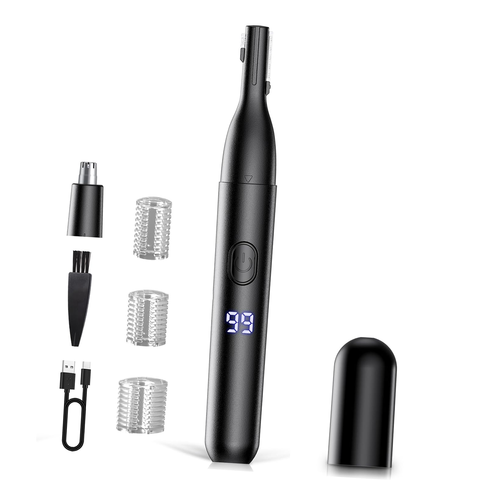 眉毛シェーバー メンズ 1台多役 眉毛カッター LCD電池残量表示 鼻毛カッター 眉毛剃り 顔剃り 電動シェーバー 15000回高速回転 長さ調整可能 切れ味拔群 肌に優しい 女性用 まゆげそり メンズ用 水洗い可能 安全設计 まゆげ 顔そり