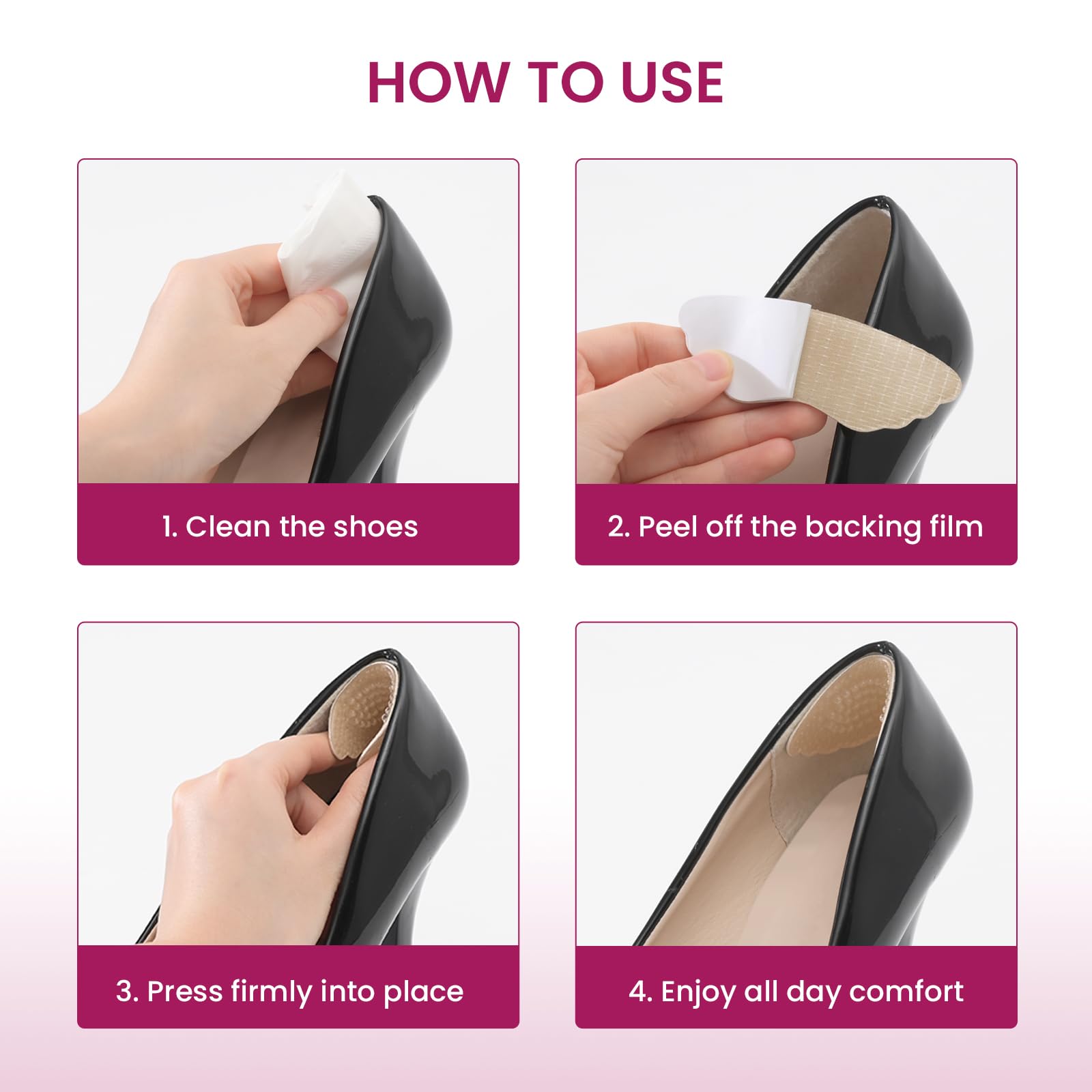 Gel taloneras para zapatos protector talon - Bukihome 3 pares protector talon zapatos suaves para prevenir ampollas, aliviar el dolor, mejorar el ajuste del calzado, cómodas y antideslizantes(Beige)