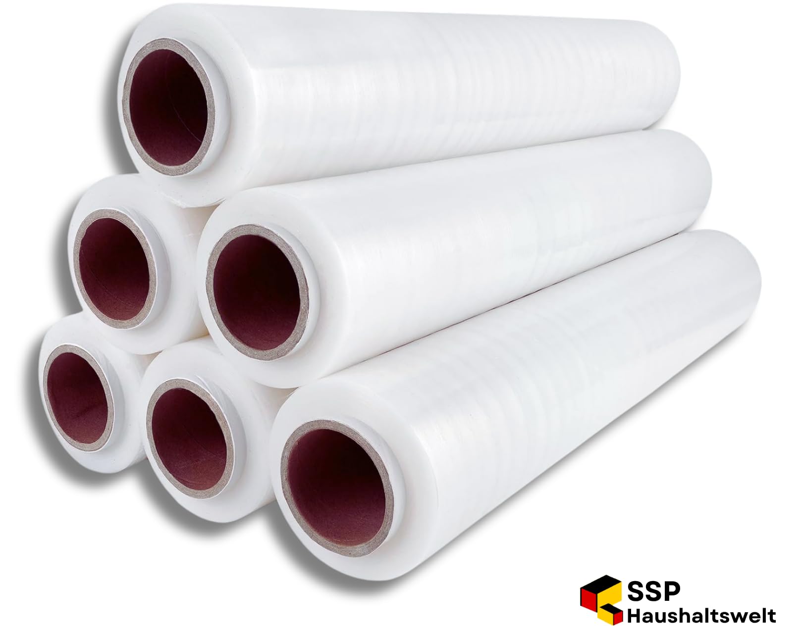 6 rollen Stretchfolie 23µm, 3kg, 50cm x 267m Länge Transparent folie für möbel Hand Stretchfolie rollen I Palettenfolie Handfolie Wickelfolie I Verpackungsmaterial Packfolien (6 Stück)