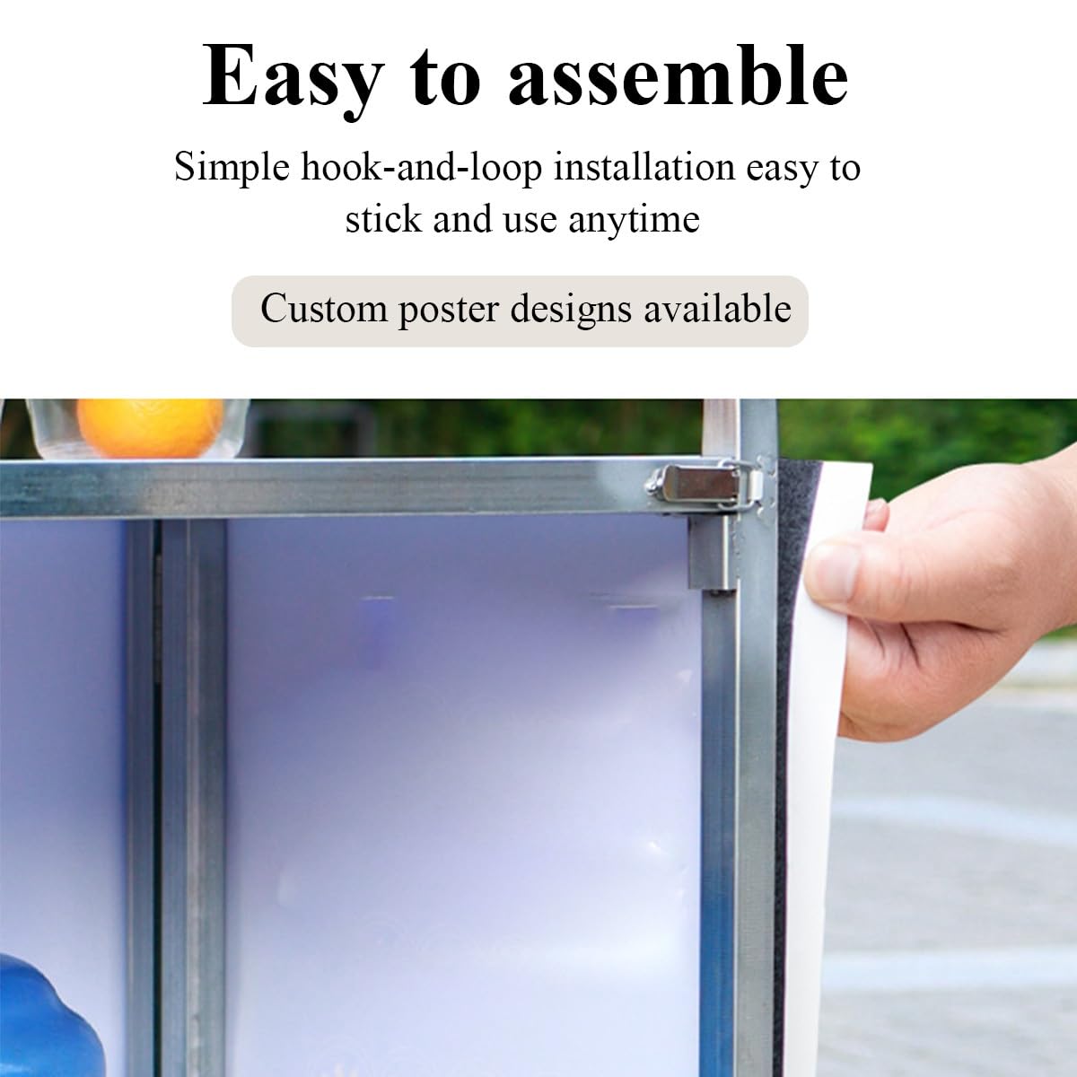 Carrello venditore pieghevole con tettuccio, espositore for torte con ruote in gomma da 4", carrello venditore da esterno for cibo di strada,(118cm/46.5in)