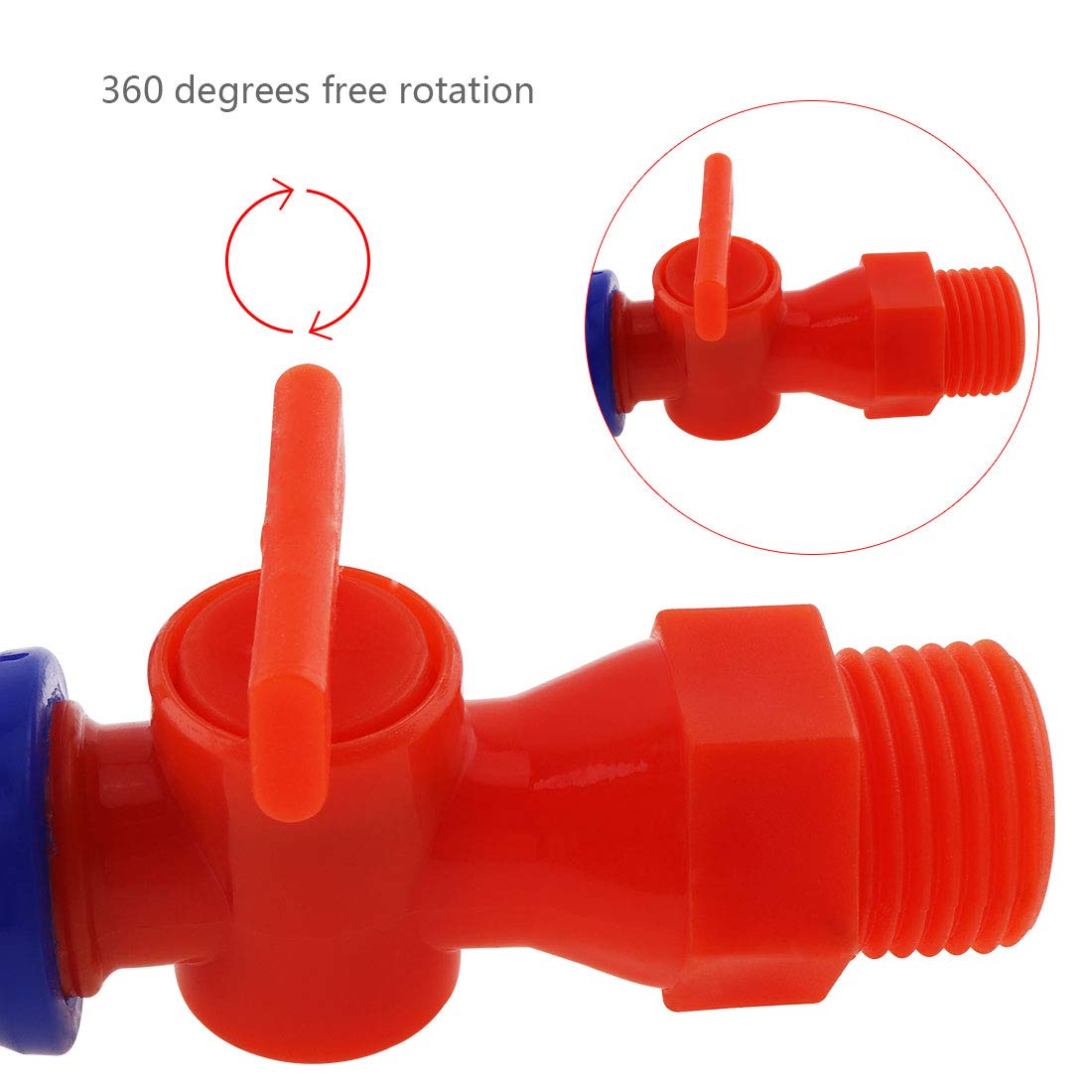 Tubo Flessibile del Liquido di Raffreddamento dell'Acqua con Filettatura da 1/4", Tubo di Raffreddamento in Plastica Regolabile con Ugello Piatto con Interruttore Blu