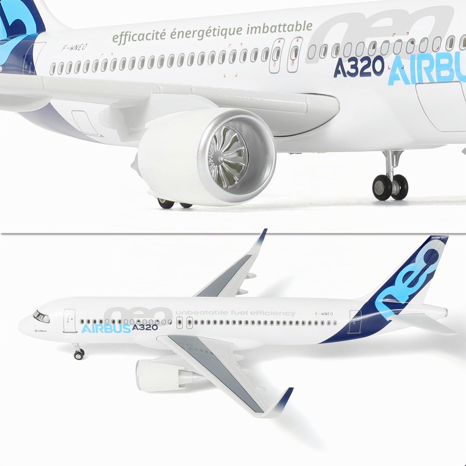 1:100 Prototype de l'A320 Neo Modèle Avion métal Support 37 cm