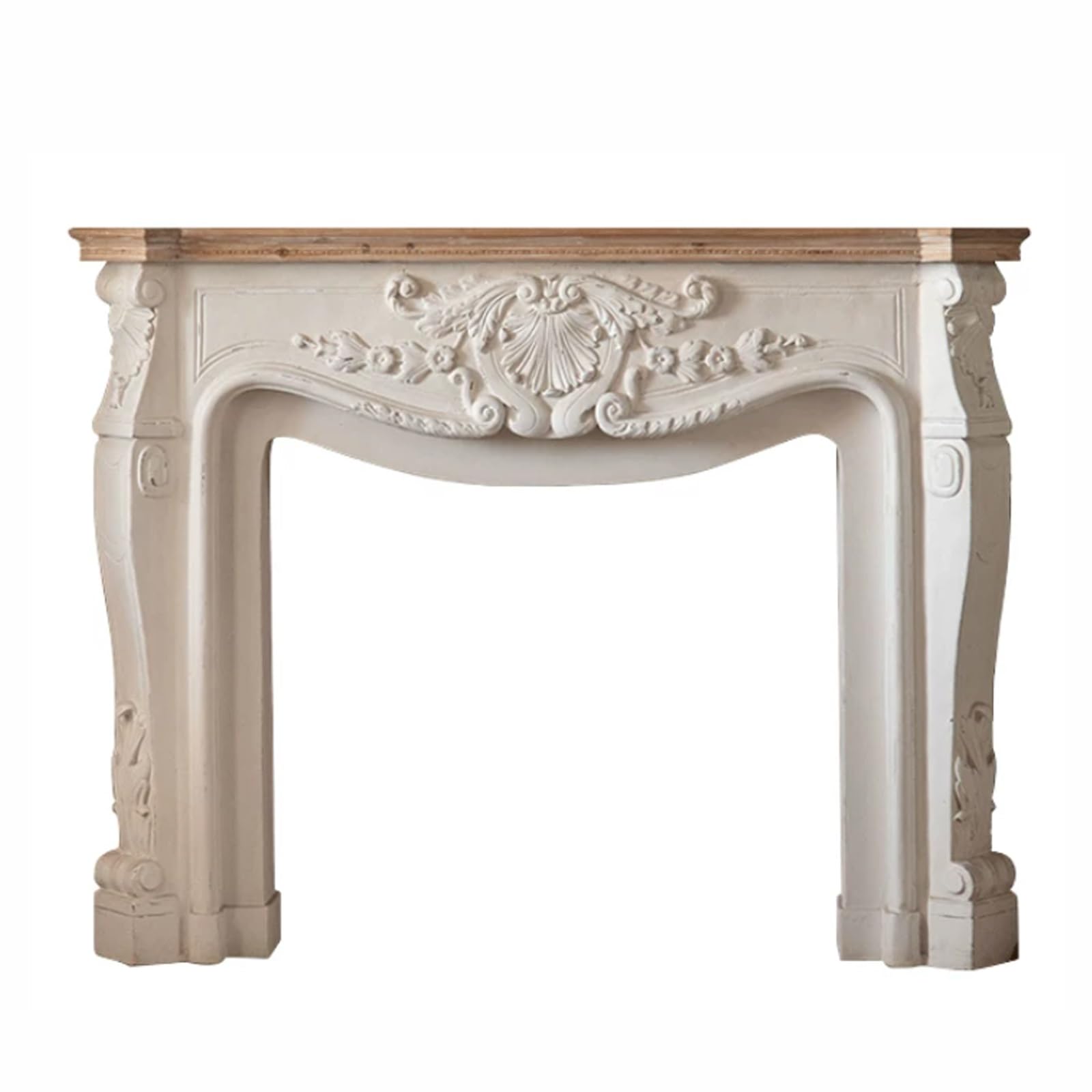 Mantels Surrounds Vintage Decorative Fireplace Mantel Distressed White Surround Decorated Frame