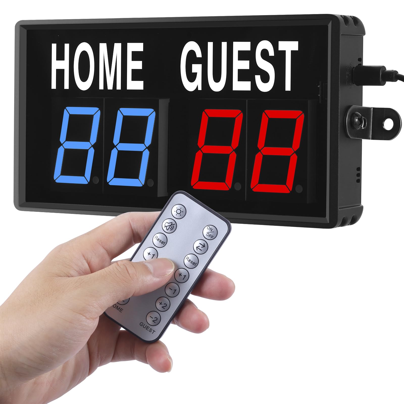 PELLOR Marcador Temporizador Digital Electrónico,Marcador Electrónico LED Portátil para Baloncesto Tenis, Marcador Deportivo con Mando a Distancia,Admite Competición Deportiva Indoor y Outdoor