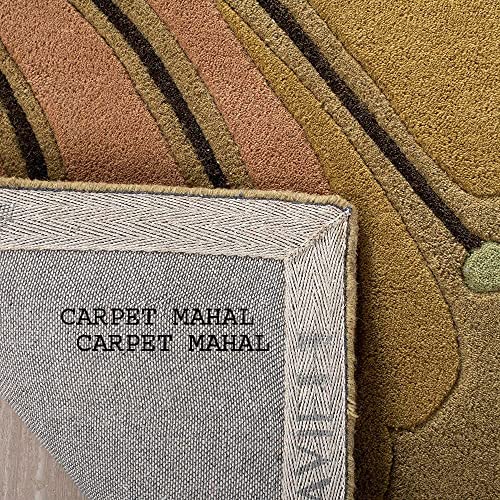 Image of Carpet Mahal Export Quality Handmade Tuffted Pure Woollen Carpet for Living Room Bedroom Size 5 x 8 feet (150X240 Cm) Color-Multi