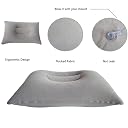 Aryamurti Ultralight Inflatable Pillow Small Squared Flocked Fabric Air Pillow Beach Pillow for Hiking,Camping,Traveling,Napping,Desk Rest,Neck Lumbar Support 12.6 x 7.9 Inch, 2 Pack gallery image