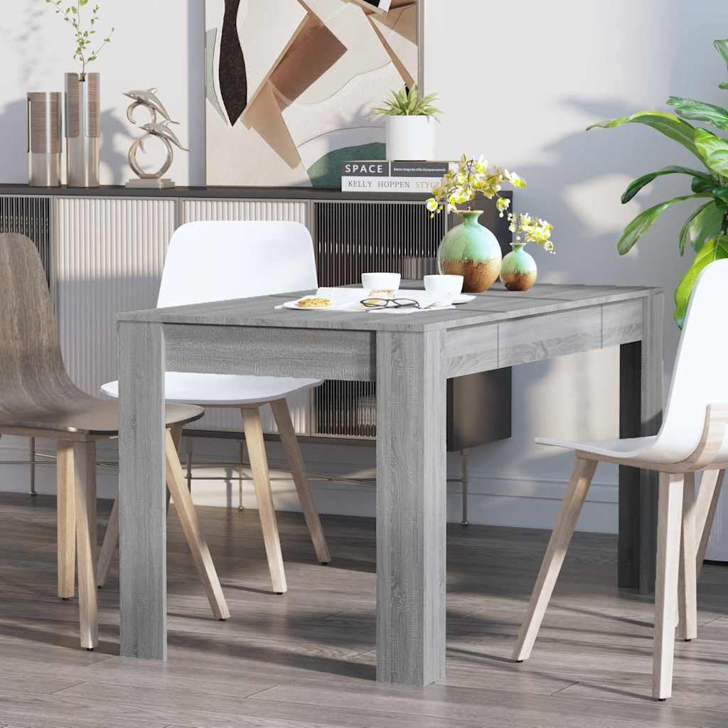 vidaXL Esstisch, Esszimmertisch mit viel Platz, Tisch für Esszimmer Küche Restaurant, Küchentisch Speisetisch Rechteckig, Grau Sonoma Holzwerkstoff