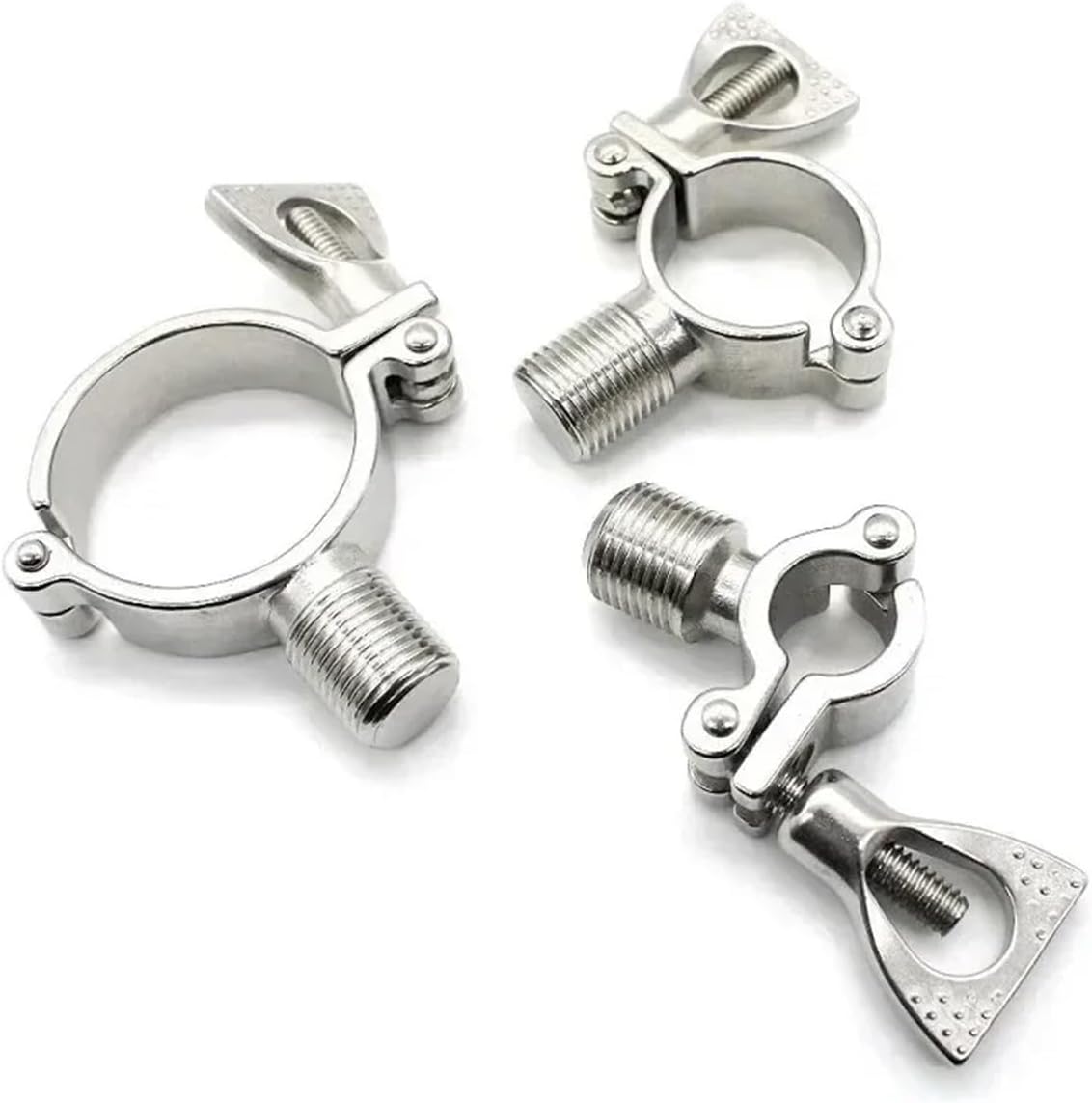 Pipe Supports,Pipe Support Ring Hanger,1/2" BSPT Male X Fit 1/2" 3/4" 1" -12" Inch 152 mm Tube OD 304 Stainless Steel Pipe Support Clamp Hanger Bracket Sanitary
