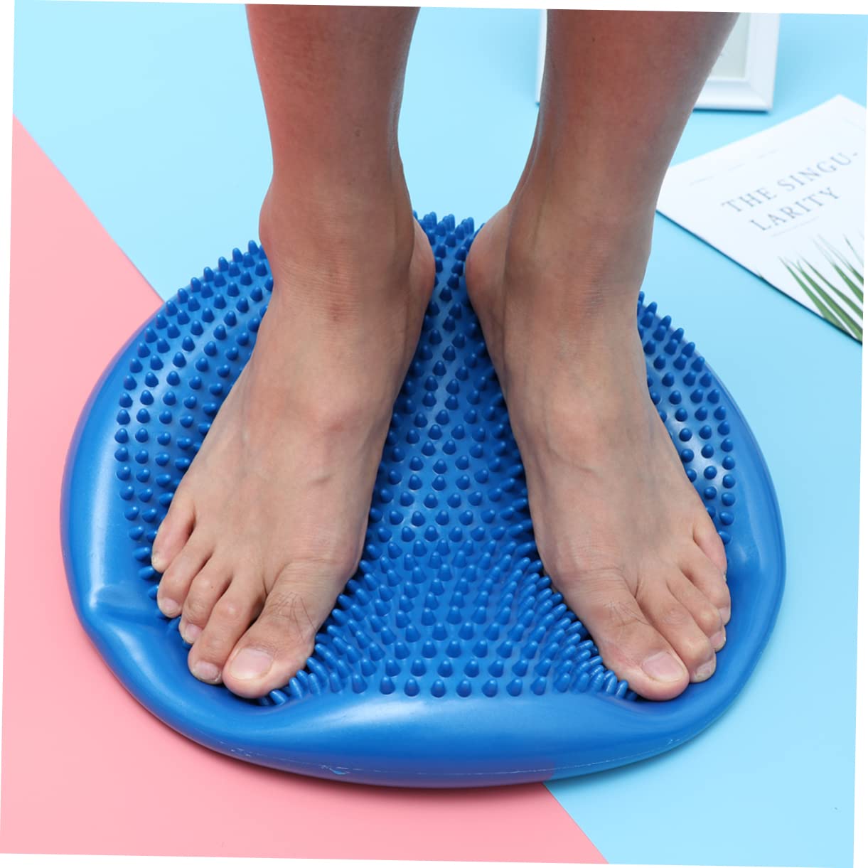 Abaodam Cojín De Equilibrio Inflable Cojín De Equilibrio Para Yoga y Ejercicios Casa Para Fortalecer El Torso y Aliviar El Dolor De Espalda