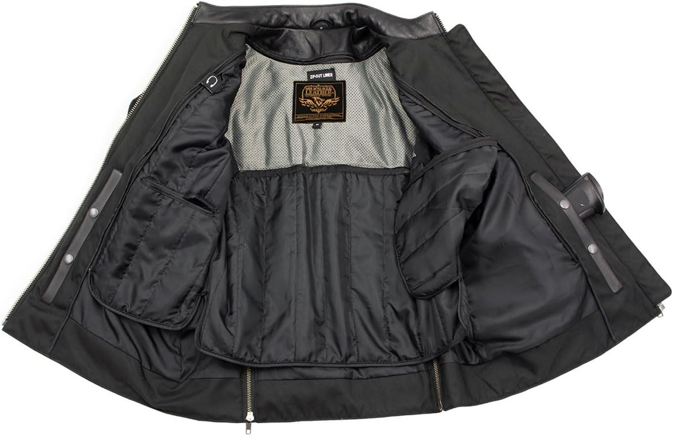 Milwaukee Leather Women's Premium Leather Racer Style Biker Jackets w/Mandarin Collar