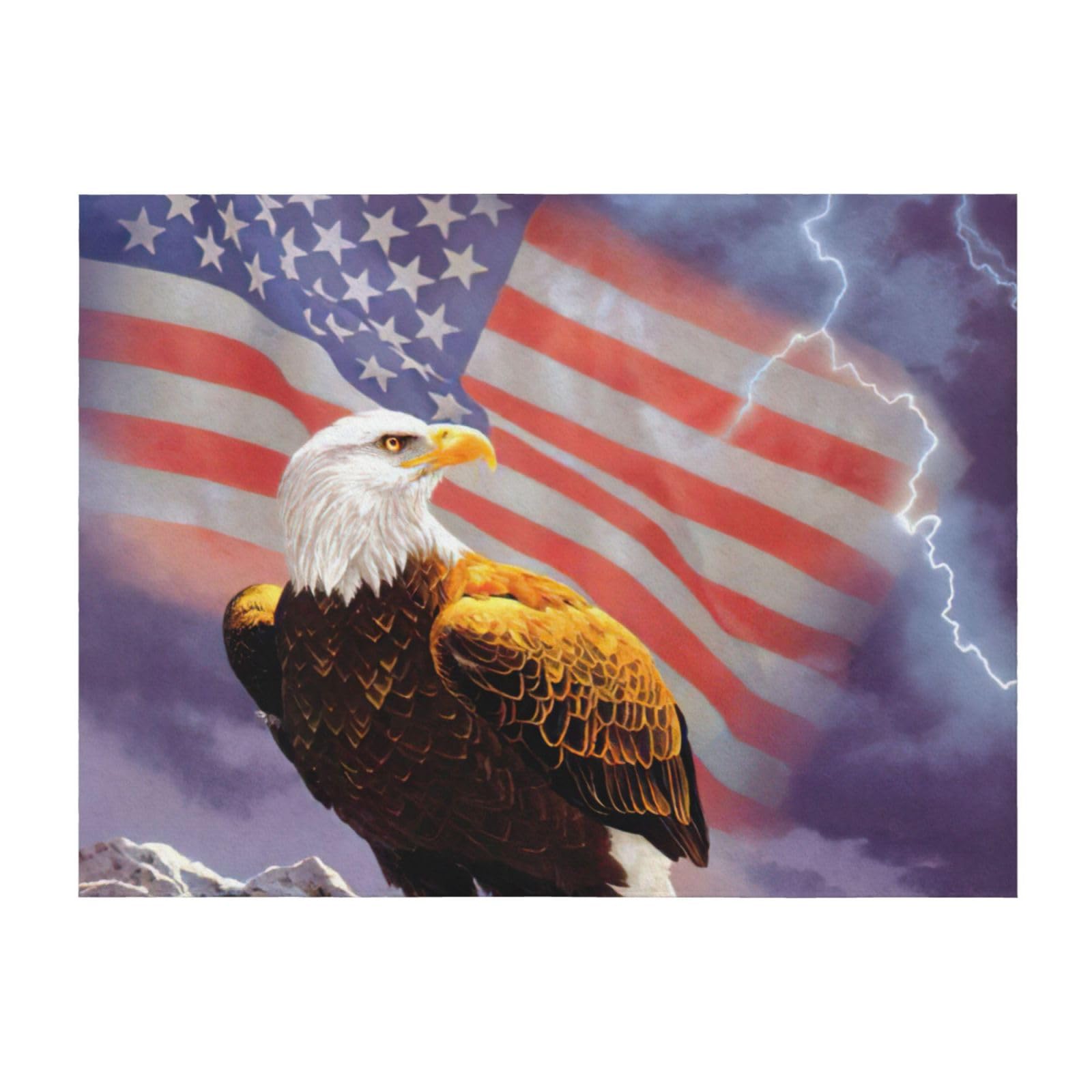 Couverture légère drapeau américain motif aigle pour des moments chaleureux