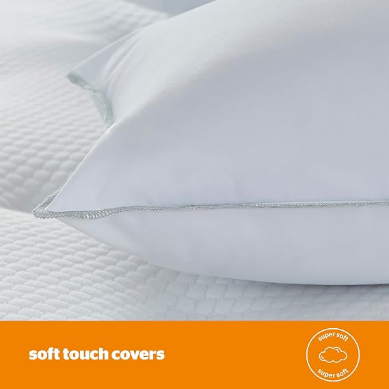 Silentnight Firm Support Pillow Pack of 2 - Side Sleeper Pillows for Sleeping Neck Back Orthopaedic Pain - Machine Washable Pillow Pair for Side Sleepers, White, packaging may vary