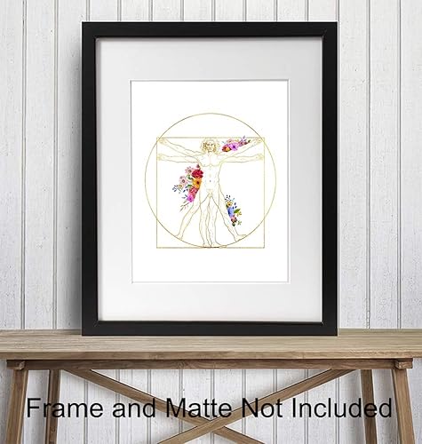 Miniatura 2 de Leonardo DaVinci Medical Vitruvian Man Wall Art Decor - Appreciation or Graduation Gift for Nurse, Doctor, Physician Assistant- Room Decoration for