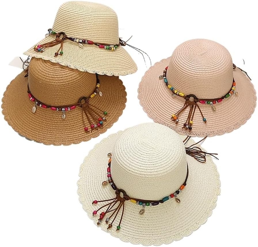 Fisherman Hat Sunscreen Korean Version Adjustable Travel Wide Brim Beach Hat(E)