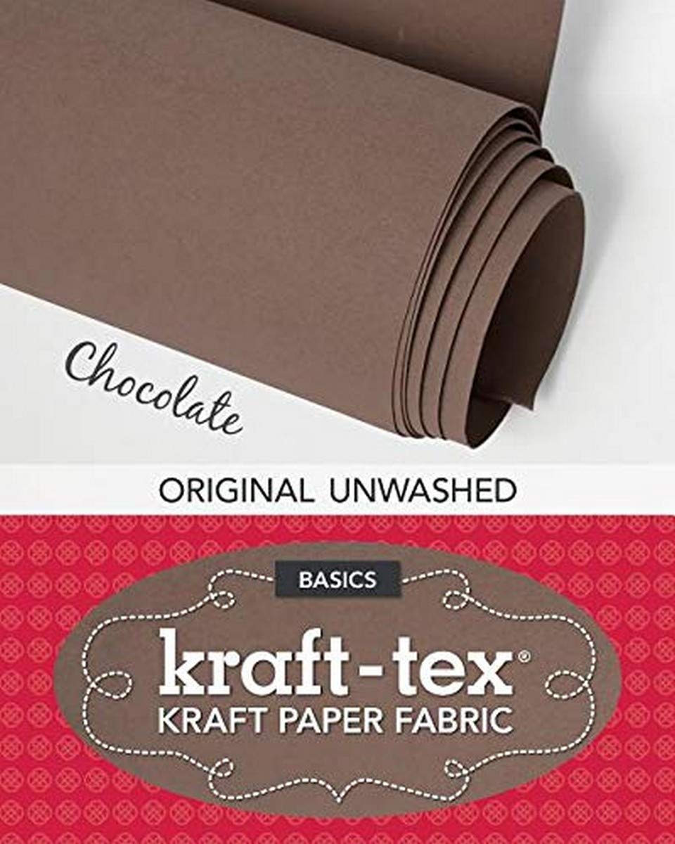 Kraft-Tex Chocolate Original Unwashed: Kraft Fabric Paper, 19 X 1.5 Yard Roll