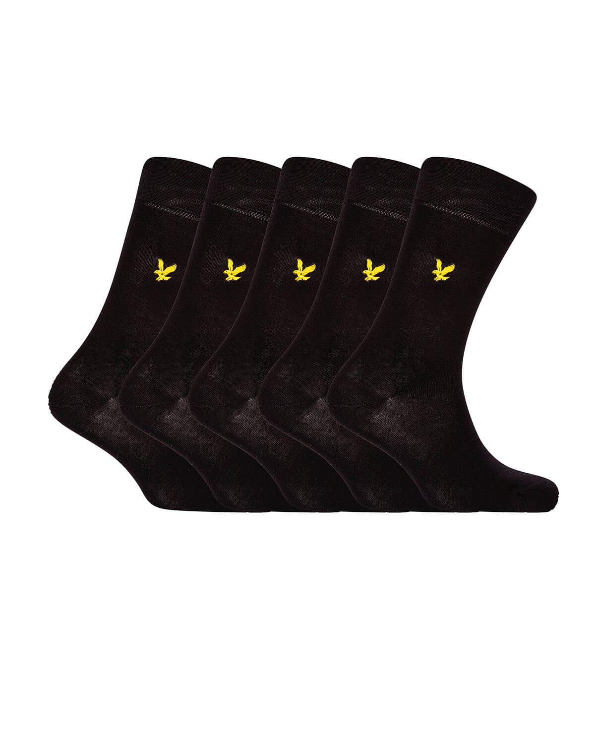 Lyle And Scott Men's Black Liam Pack Crew Socks, Sports Direct