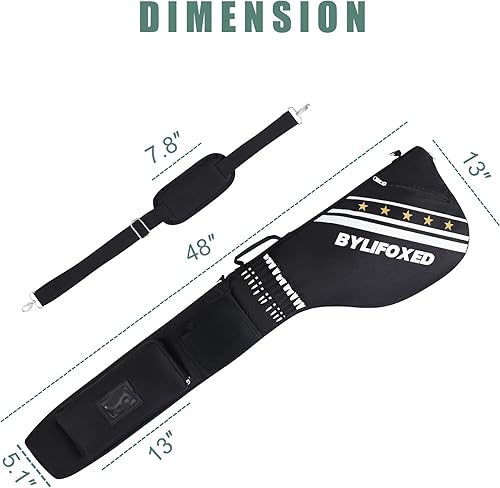 Vista 7 de Bolsa de viaje de golf – Bolsa de golf Sunday para hombres con protección de espuma gruesa, bolsa de transporte de golf Par 3 para campo