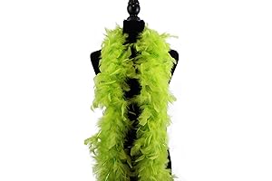 Vibrant Neon Green Boa Feather Scarf - 60g | Turkey Chandelle 72" Long