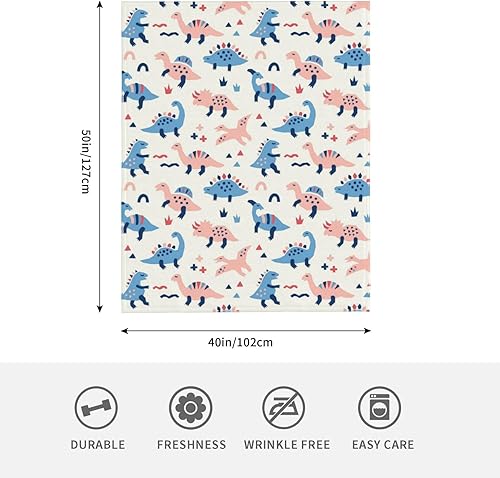 Miniatura 3 de Dinosaur Throw Blanket for Women Soft Summer Fleece Blanket 50"x40" Travel Lightweight Blanket for Bed Couch Cute Home Decor