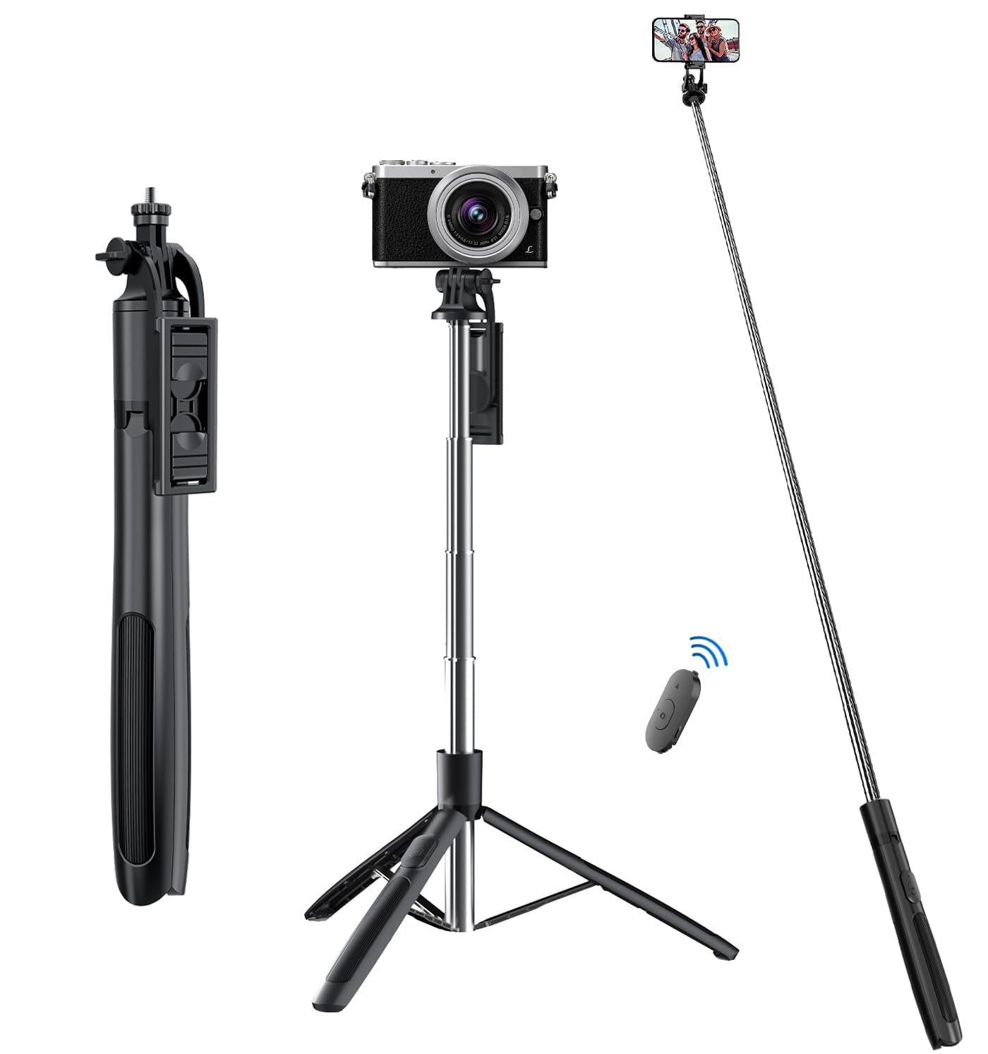 ZOBAK Selfie Stick Tripod Bluetooth Remote - 62inch Extendable Tall Cell Phone Tripod Stand for Gopro Camera Tripod for iPhone and Android Phone Selfies, Vlogging, Video Recording, Live Streaming (B0BY5M9YWZ) Amazon Price History, Amazon Price Tracker
