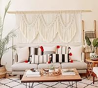 Vista 2 de IOWER Decoración de pared de macramé, 75 pulgadas de ancho x 35 pulgadas de largo, macramé extra grande para colgar en la pared, artesanía
