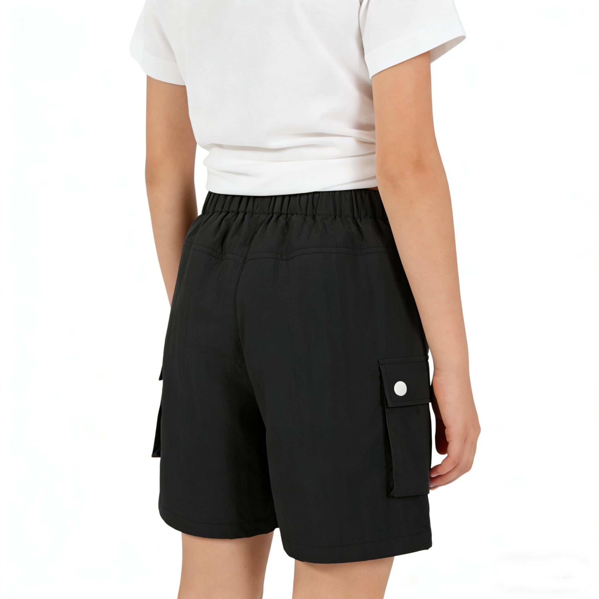 Rolanko Enfant Shorts Fille Sport Actif Èté Cargo Bermudas Shorts pour Ado Course Gym Pantalon Court Parachute