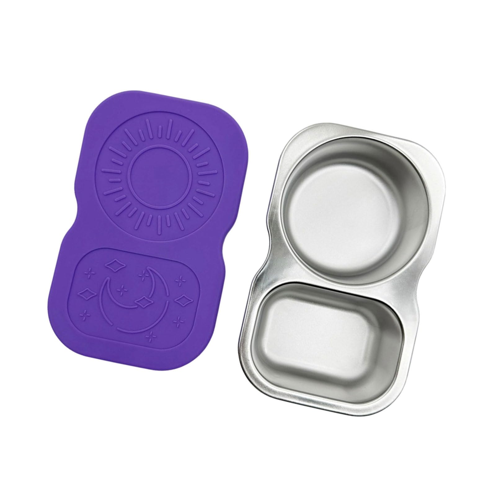 Kaeltsyn Leak Proof Nonrust Steel Condiment Container with 2 Sections Family Gathering Sauce Ideal for Outdoor Dinings Double Compartment Sauce Container