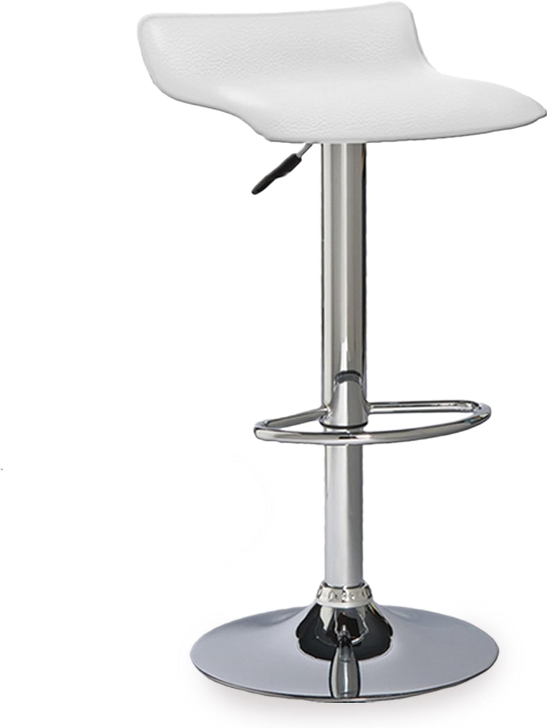 Leick Home 10042WH Adjustable Height Swivel Stool with Chrome Base, Set of 2, White