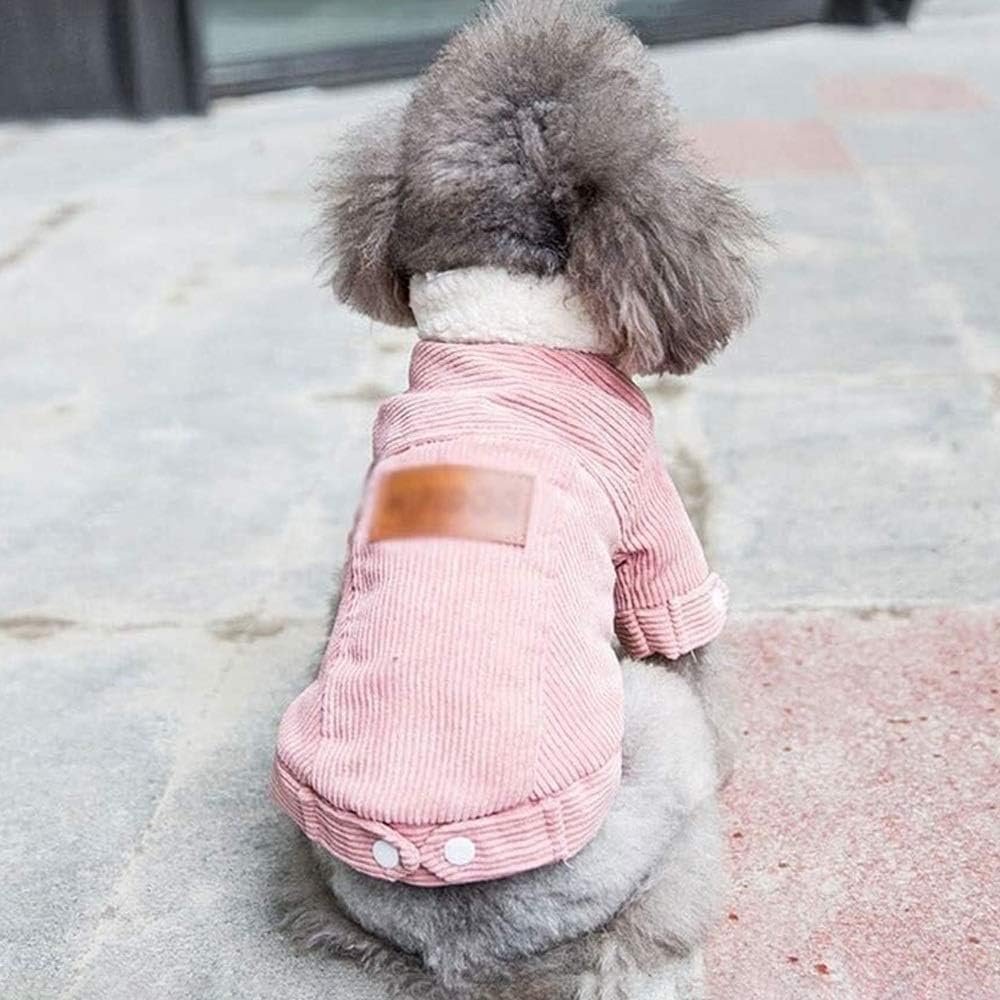 Dog Costumes Pet Clothes Dog,Lapel Vests Classic Puppy Pink Vintage Clothes,Autumn and Winter Models Thicken Clothes to Keep Warm,Dog and Cat Warm Coat for Small Medium Large(Black)