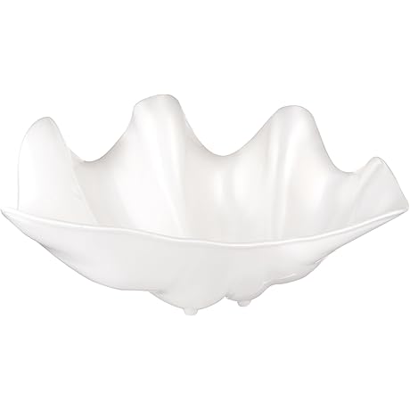 Winco Pearl White Giant Clam Shell Bowls [Set of 3]