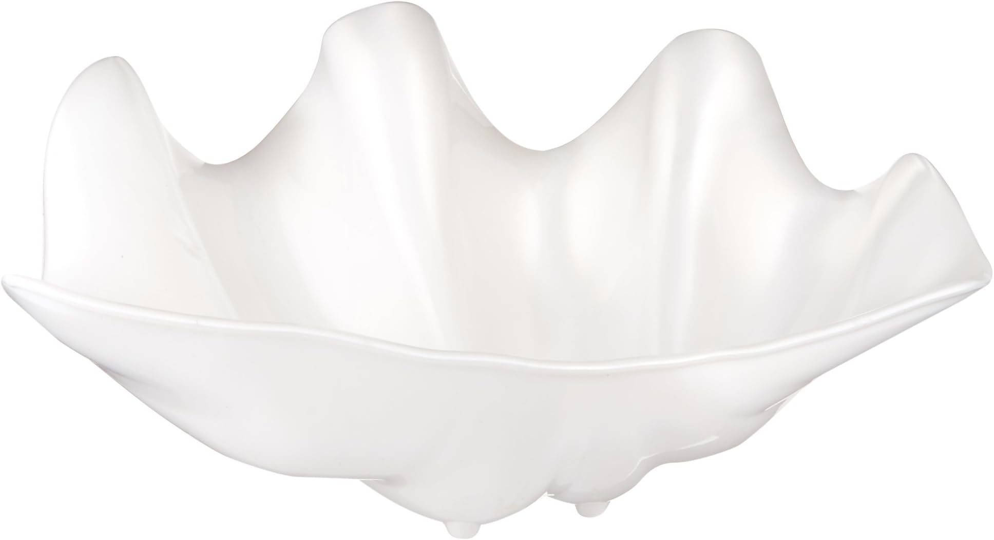 Amazon.com | Coastal Home Shell Shaped Ceramic Serving Bowl | Large ...