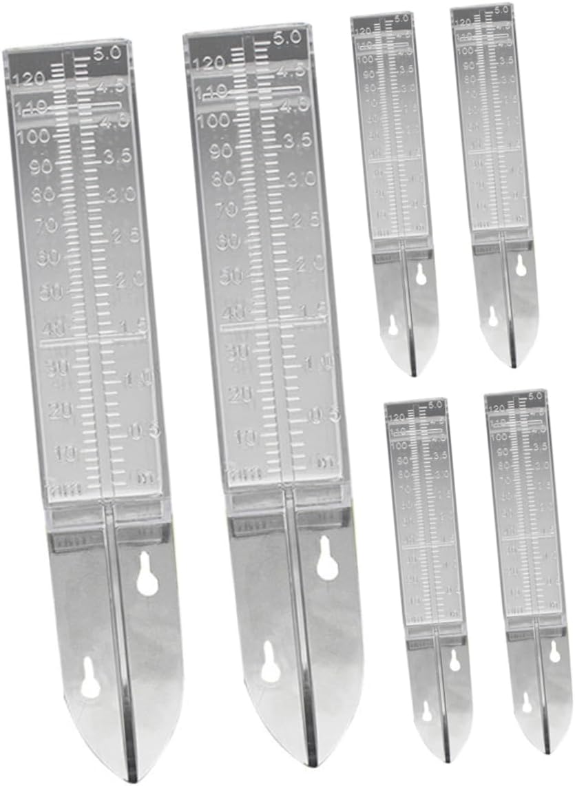 Happyyami 6pcs Accurate Rain Gauge Plastic Measurement Tool for Garden Lawn Easy Installation Weather-Resistant Design for Precipitation Monitoring