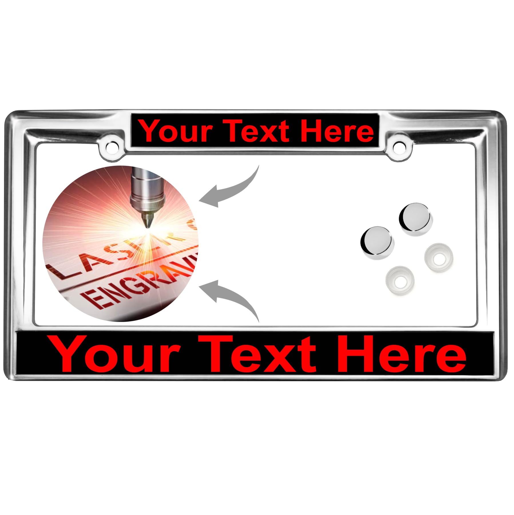 Custom Personalized Heavy Duty Chrome Metal Car License Plate Frame with Free c - Picture 93 of 132