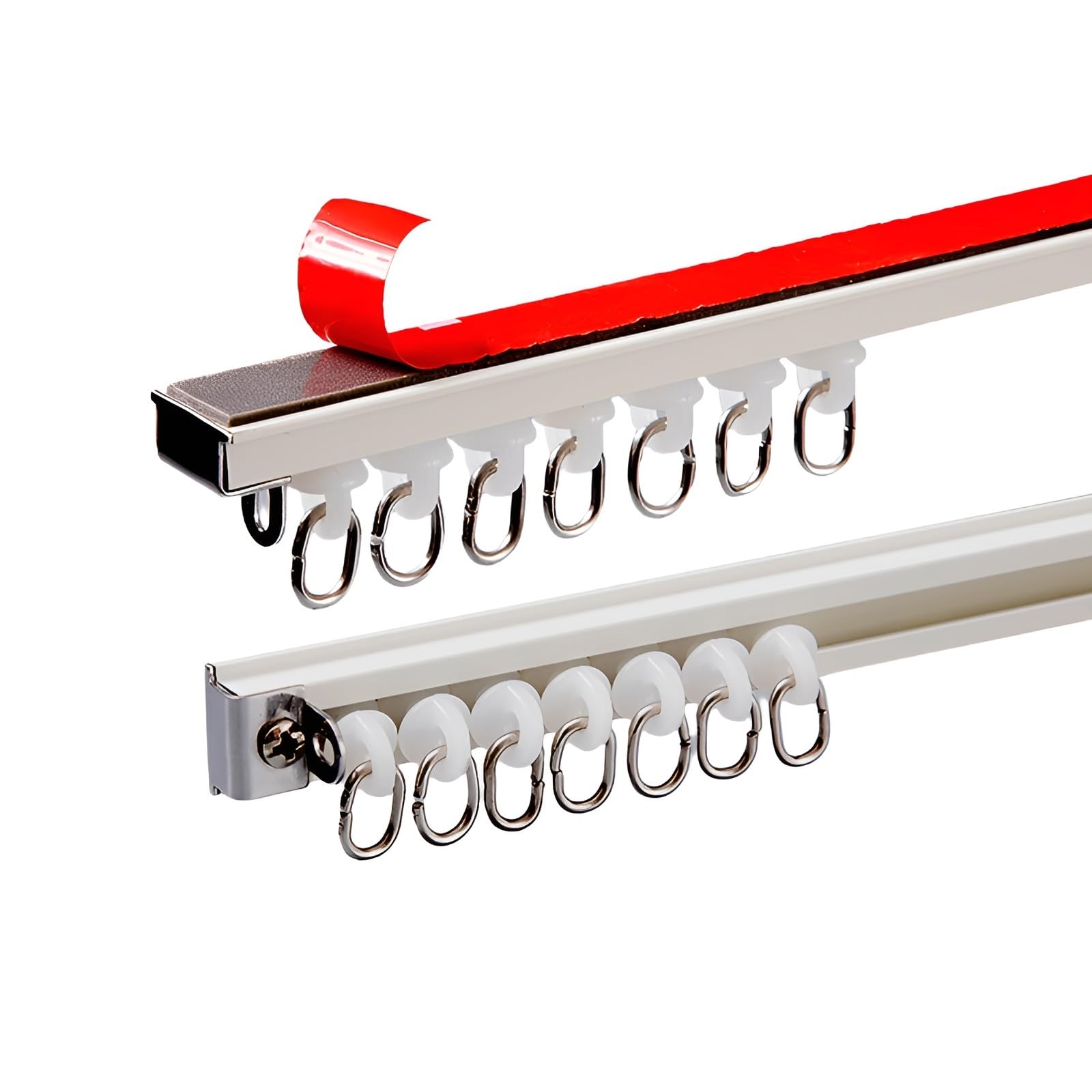 Selbstklebende Schiene, einfache Installation, kein Bohren erforderlich, perfekt für Zuhause, Büro und Mietwohnungen, 600 cm lang, vielseitig einsetzbar und Fensterbehandlung, Solut