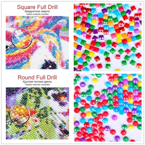 Peinture diamant 5D complet avec strass cristal rose 90x110cm - 2