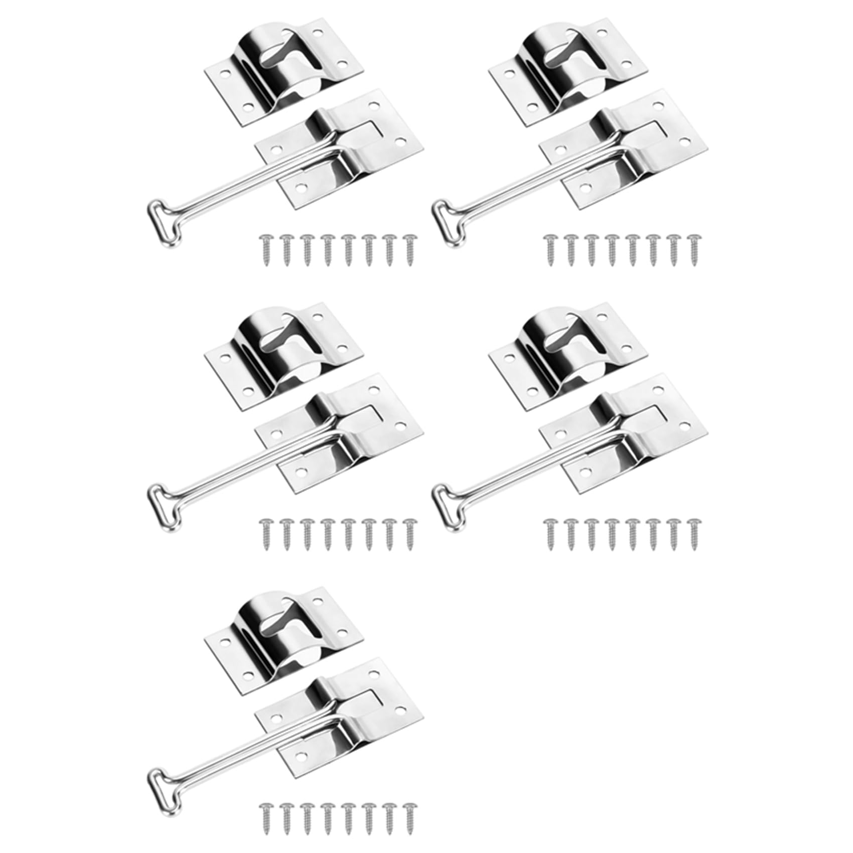 Jnchdghwa Silver 5X Rv Door - Rv Door Holder, Stainless Steel Trailer Door, 4Inches Rv T-Style Door Holder
