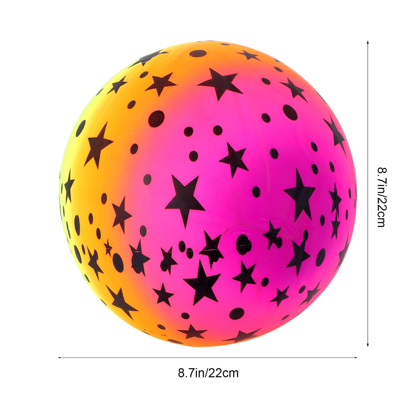 VOSAREA 5 Pcs 22 Thickened Rainbow Balls Elastic PVC Beach Sports Play Balls Kickballs for Indoor Outdoor Playground Activities Random Pattern Design