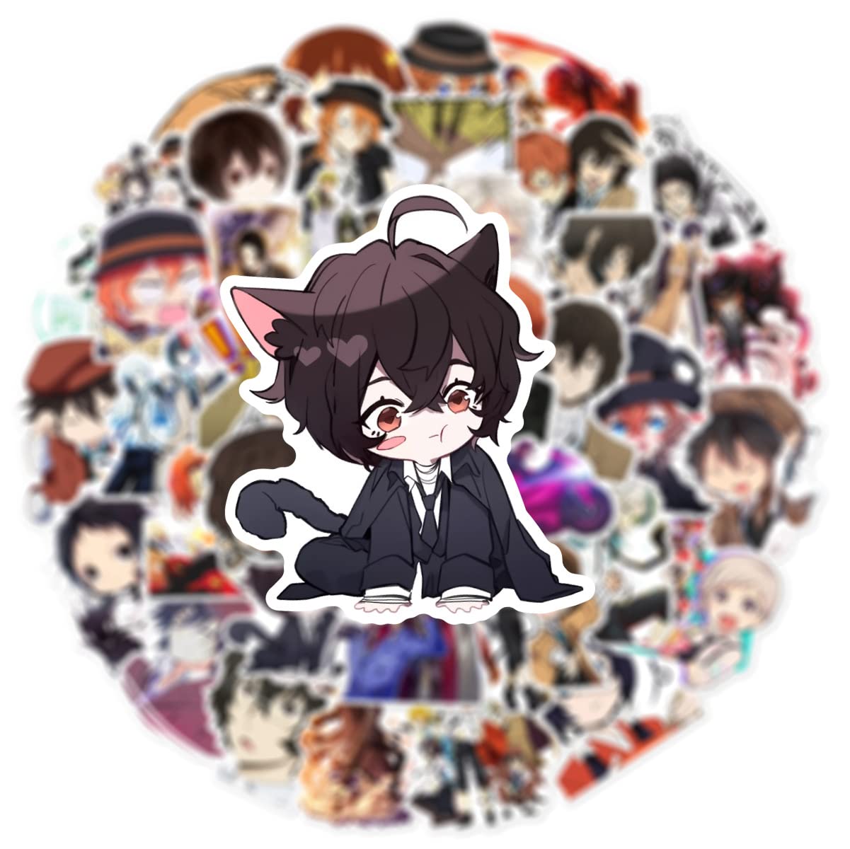 Per Stray Dogs Adesivi Anime Bungo Stray Dogs Set di 50 simpatiche decorazioni per auto, laptop, skateboard, bicicletta, ciclomotore, moto, bicicletta, computer, adatto per adulti e bambini