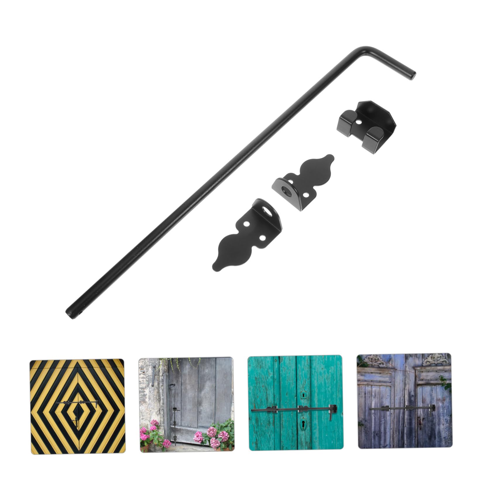 Loquet Renforcées en Fer Noir de Remise pour Porte Grandes Portes