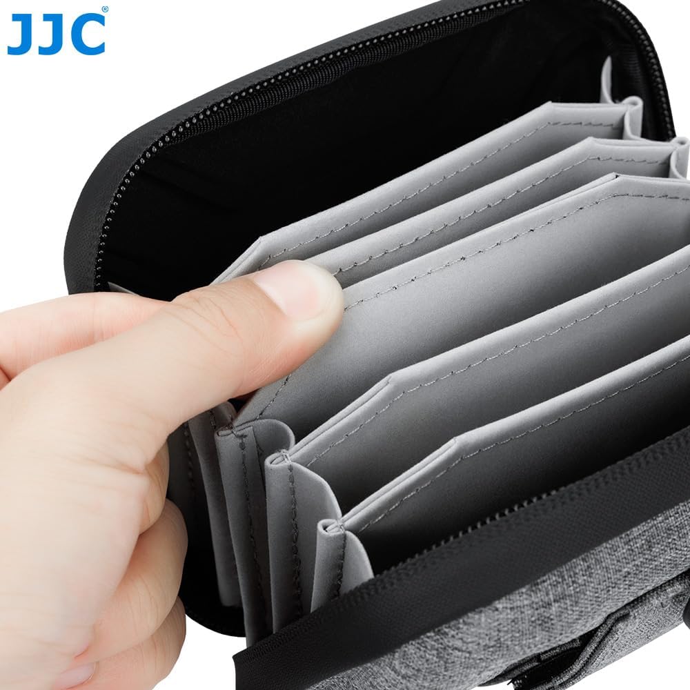 JJC Custodia Compatta per Filtro per Fotocamera Filtro Obiettivo, Custodia per 4 Filtri Fino a 95mm, Custodia per Filtro da Cintura, Design Impermeabile e Antipolvere