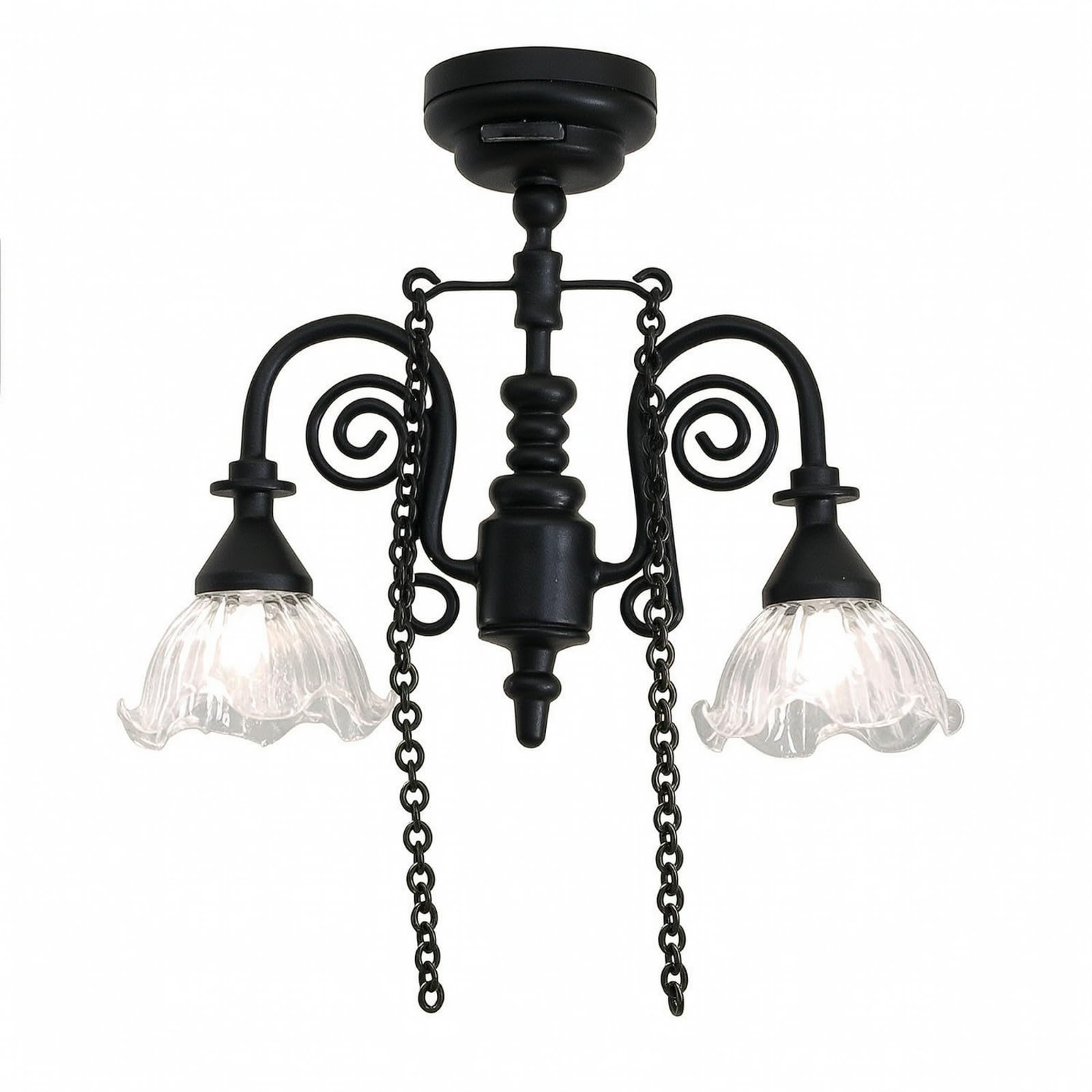 Ronyme Modello di Illuminazione in Miniatura in Lega Realistico Ornamento Decorativo con Funzione Illuminante Romantico Lampada per Casa Delle Bambole, Stile 2