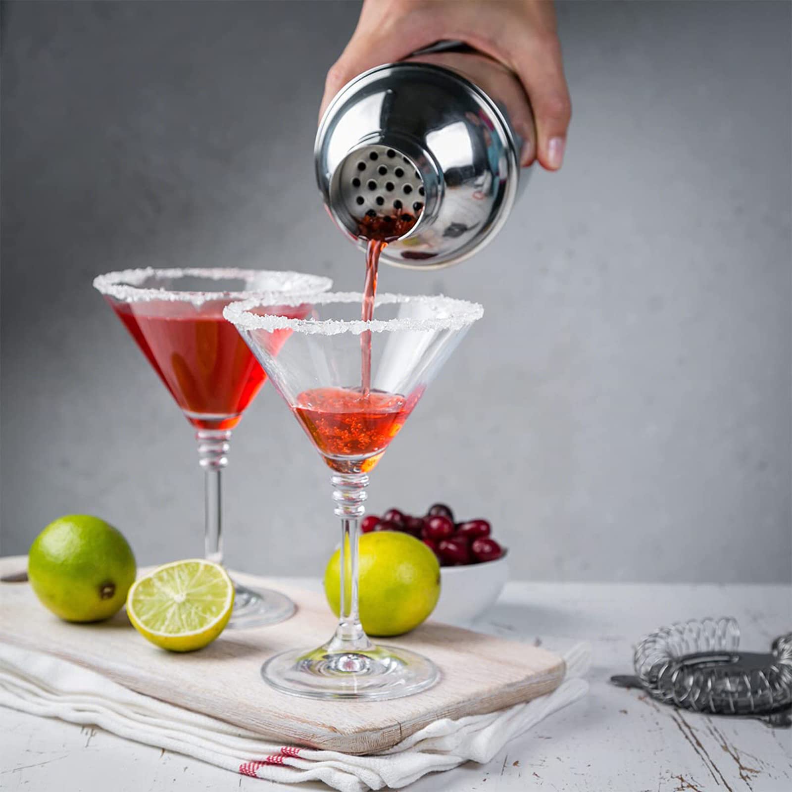 Lychee 12 Pezzi Shaker Cocktail Set Professionale,Premium Set di Accessori da Cocktails in Acciaio Inox,Kit da Barman,Perfetto per Party con Amici (750ML)