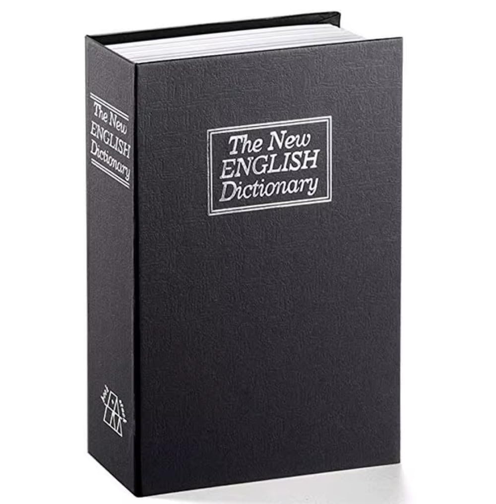 Senon Kitap Görünümlü Kumbara Gizli Para Kasası Çelik Kilitli Kitap Kumbara Siyah